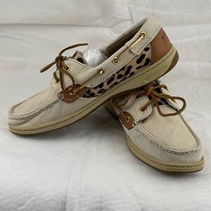 Sperry Men's Cream and Brown Boat Shoes